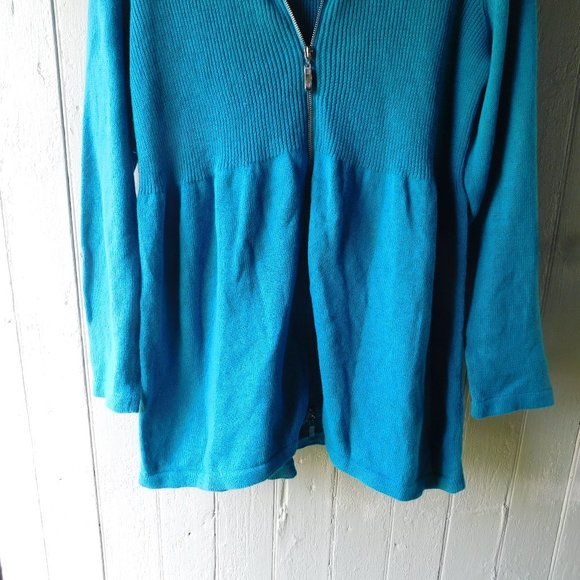 🌿 Electric Blue Sweater Hoodie Tunic - Picture 7 of 14